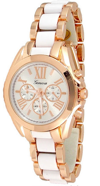 Rose Gold White Womens Watch