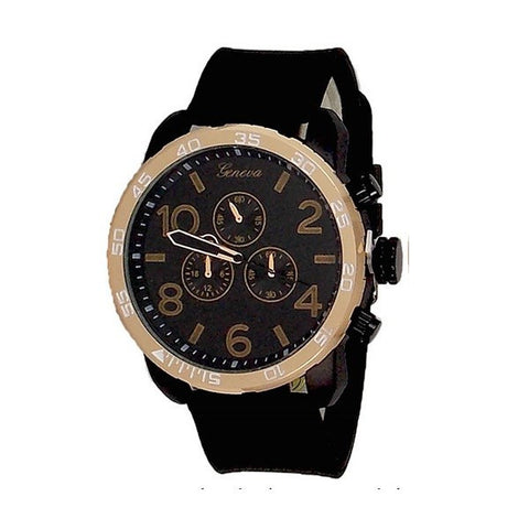 Rose Gold Black Mens Watch