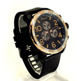 Rose Gold Black Mens Watch