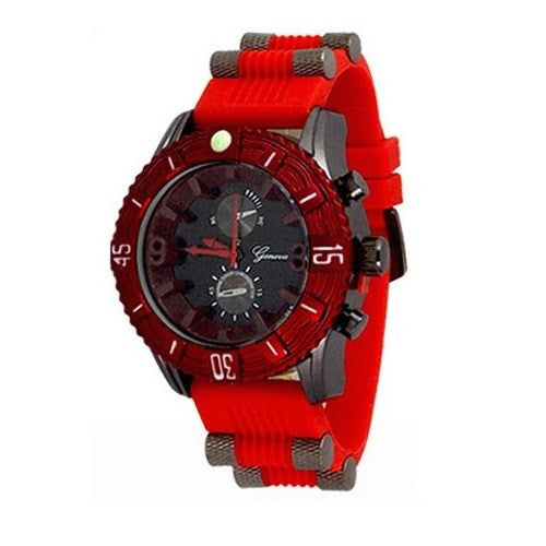 Oversized Red Mens Fashion Watch