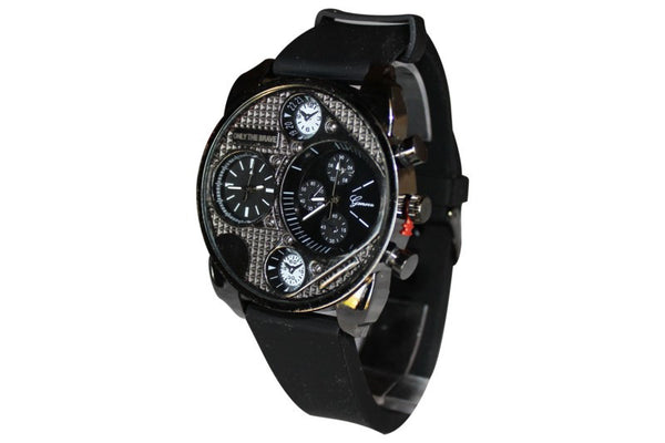 Dual Time Black Watch w/ Diesel Cologne