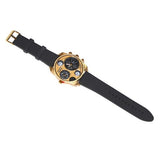 Dual Time Gold Black Mens Watch