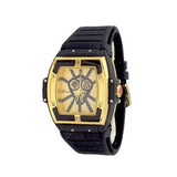 Gold Blue Black Mens Geneva Oversized Watch