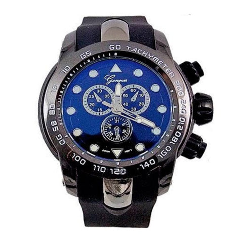 Black Mens Geneva Metal Oversized Sports Watch