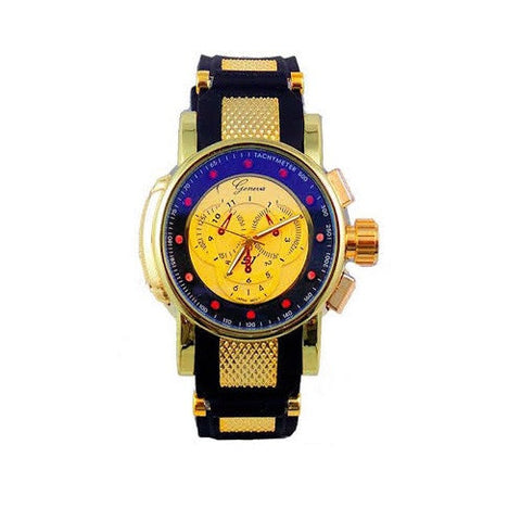 Gold Black Oversized Mens Watch