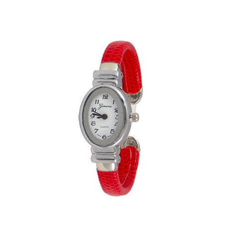 Slim Red Leather Watch
