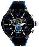 Black Blue Metal Oversized Sport Watch
