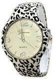 Zebra Animal Print Leather Band Watch