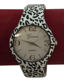Zebra Animal Print Leather Band Watch