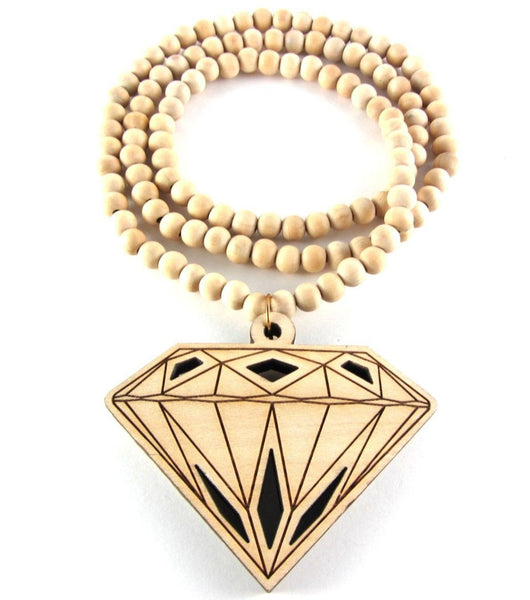 Diamond Wooden Necklace