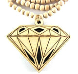 Diamond Wooden Necklace